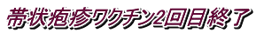 帯状疱疹ワクチン2回目終了